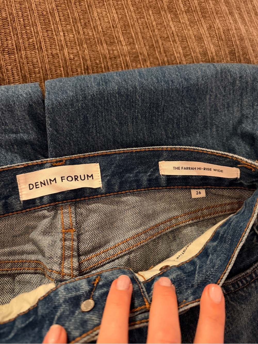 Denim Forum Farrah Hi-Rise Wide Jeans - Blue